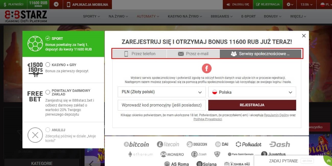 Zarejestruj się na stronie